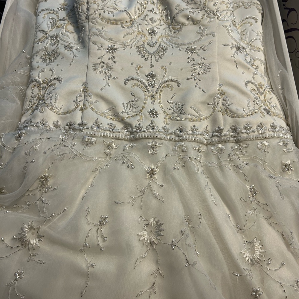 Elegant White Embroidered Gown